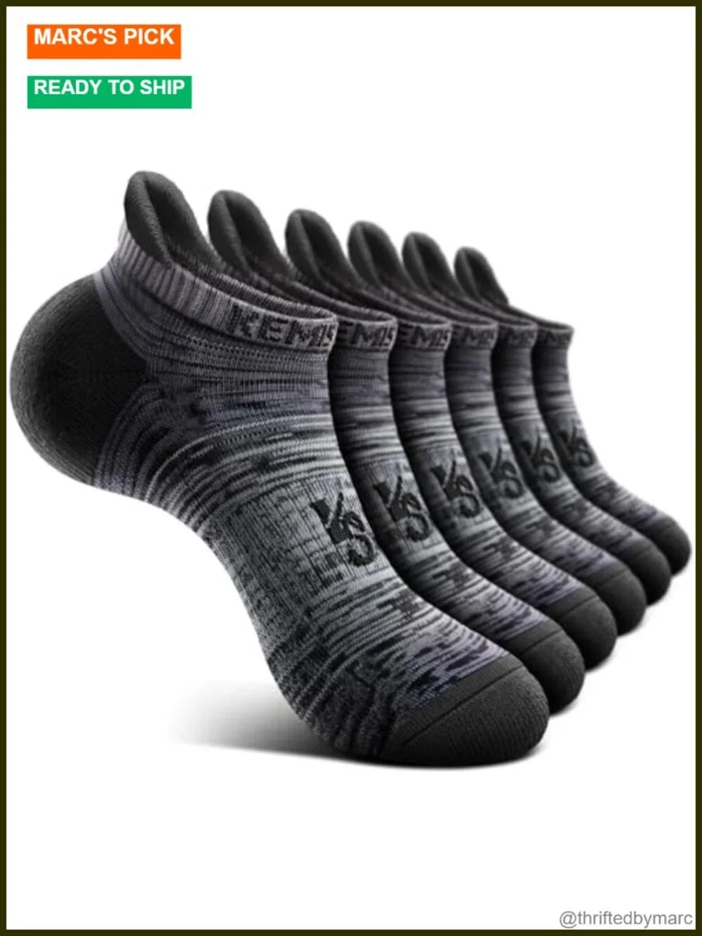 6 Pairs Mens Running Athletic Compression Ankle Socks Cushioned Arch Support